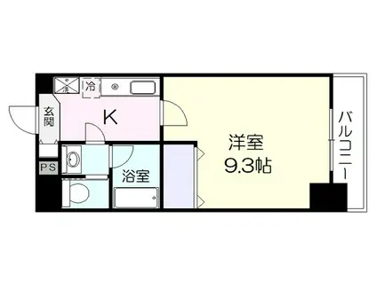 タウンコート大通(1K/9階)の間取り写真