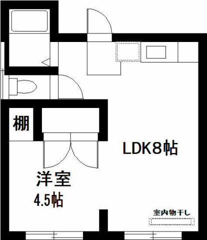 第2岩切ビル(1LK/2階)の間取り写真