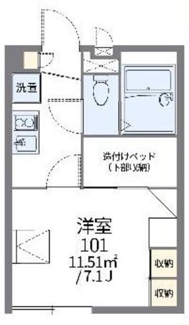 レオパレスアルテIII(1K/2階)の間取り写真