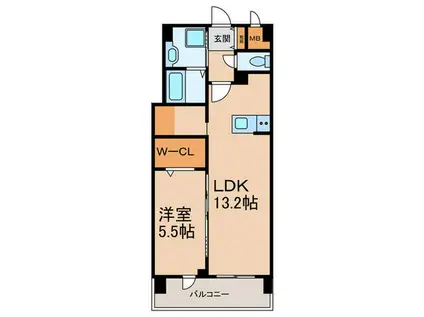 LIVELLNA平尾(1LDK/6階)の間取り写真