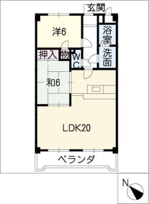パールスクエア(2LDK/3階)の間取り写真