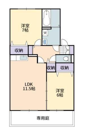 リヴェールC(2LDK/1階)の間取り写真