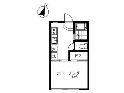 マーメイドII(1K/1階)の間取り写真