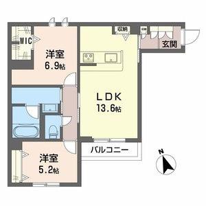 シャーメゾン 木の実(2LDK/2階)の間取り写真