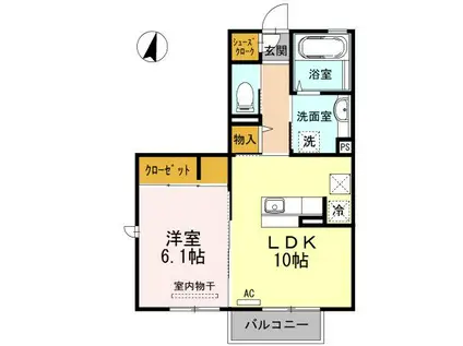 メゾンレーヴ(1LDK/1階)の間取り写真