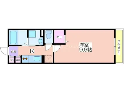 サン リーフ(1K/2階)の間取り写真