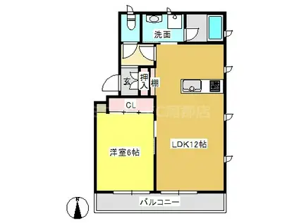 TSUBAKI―SO(1LDK/3階)の間取り写真