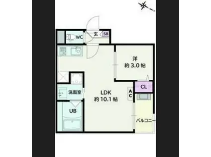 JACK UNOKII(1LDK/2階)の間取り写真