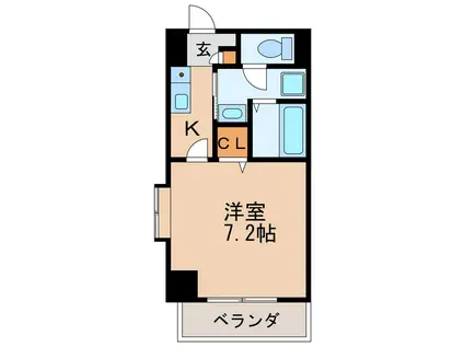 CRECER新栄(1K/2階)の間取り写真