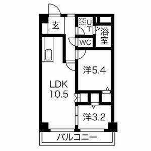 滝野川フラワーハイツ(2LDK/3階)の間取り写真
