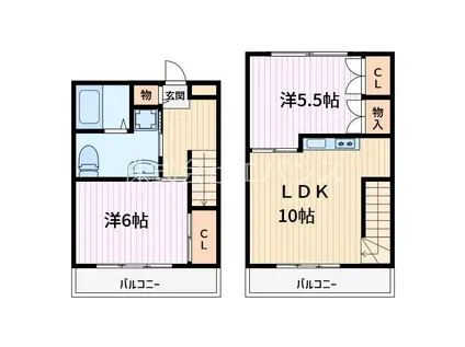 プレミアムコート(2LDK/2階)の間取り写真