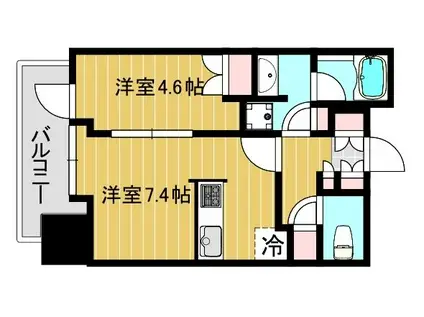 大崎ステーションレジデンス(1LDK/17階)の間取り写真