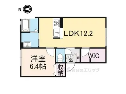 グリーンメゾン菰川C棟(1LDK/1階)の間取り写真