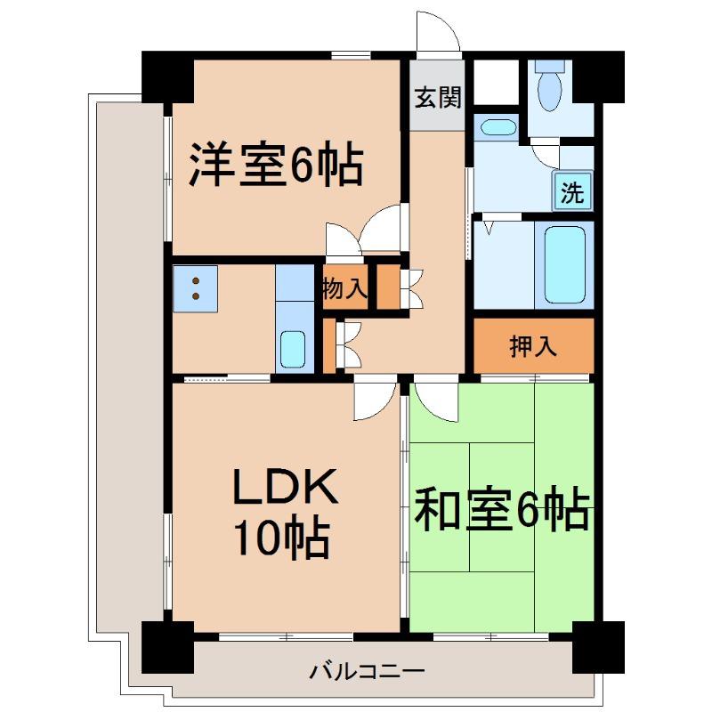 グランピアウエスト(2LDK/3階)の間取り写真