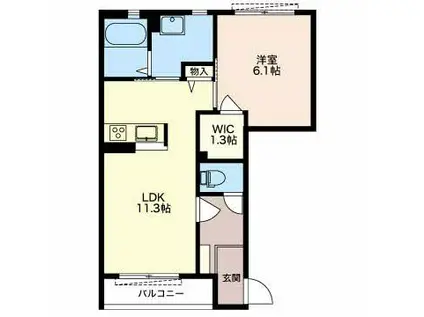 フォロロマーノゆき(1LDK/1階)の間取り写真