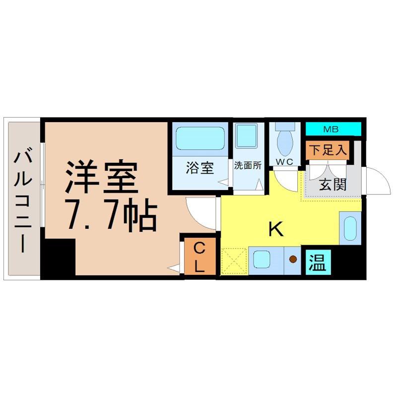 M.Tビルディング(1K/6階)の間取り写真