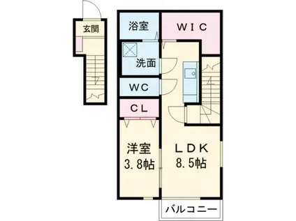 ヴィクトワールさやか(1LDK/2階)の間取り写真