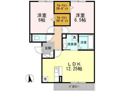 ブロッサム A棟(2LDK/3階)の間取り写真