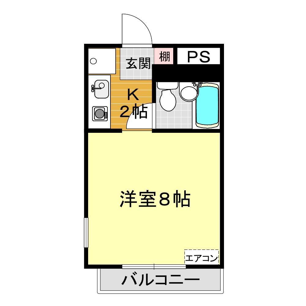 コーポ山の田東(1K/3階)の間取り写真