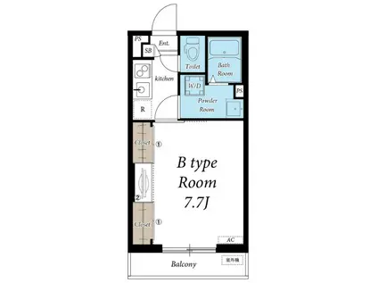 リブリ・エクセル柏(1K/1階)の間取り写真