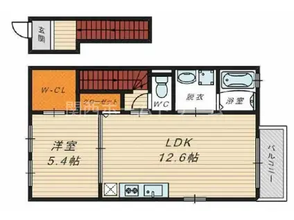 セラフィ―メゾン東香里園(1LDK/2階)の間取り写真