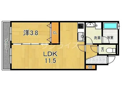 エフ・なにわ(1LDK/2階)の間取り写真