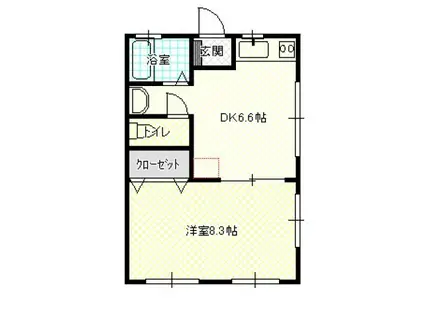 M・一番星(1DK/1階)の間取り写真