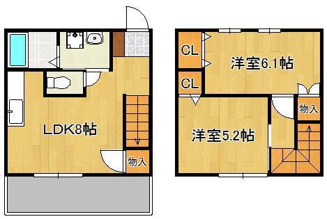 ロイヤルガーデン湯野原(2LDK/1階)の間取り写真