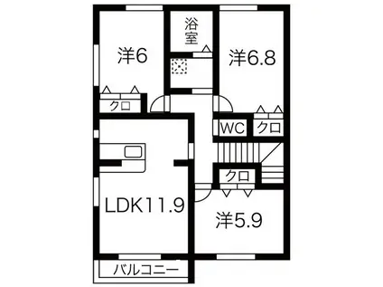 S.S.T(3LDK/2階)の間取り写真