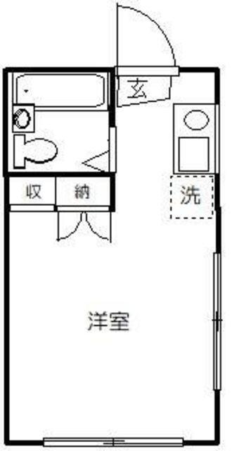 ロイヤルハイム(ワンルーム/1階)の間取り写真