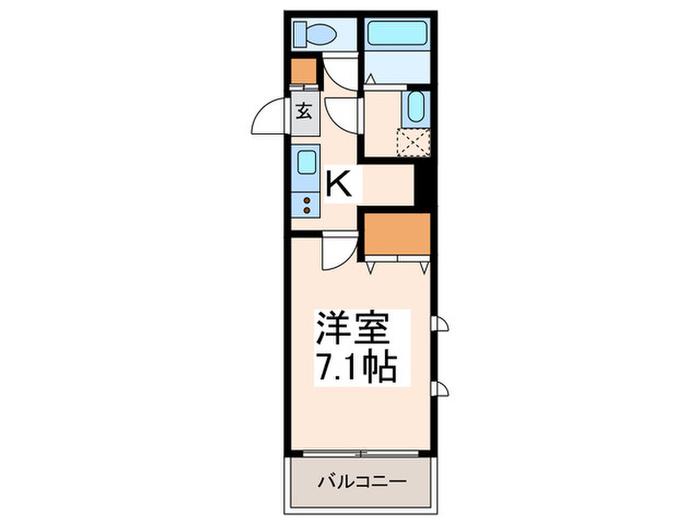 パルテール(1K/2階)の間取り写真