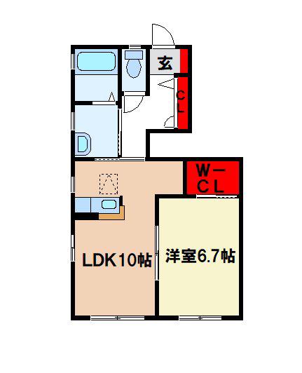 コーポ・ルミエール(1LDK/1階)の間取り写真