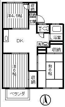 ドミール平野(3DK/1階)の間取り写真