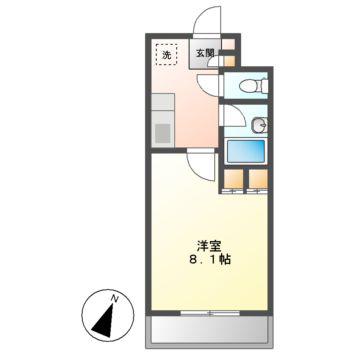 イースト TOWN K(1K/1階)の間取り写真
