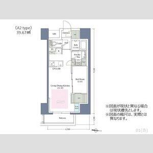 アーバネックス京町堀(1LDK/3階)の間取り写真