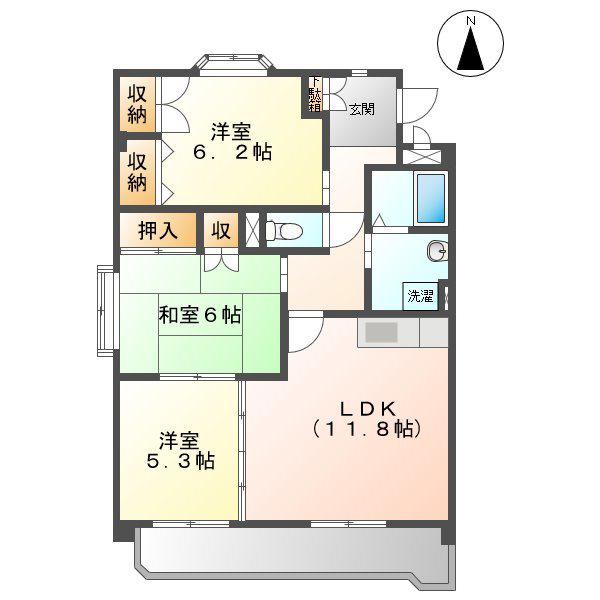 フォレストフィールド梅森台(3LDK/1階)の間取り写真