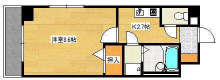 グランコート(1K/2階)の間取り写真