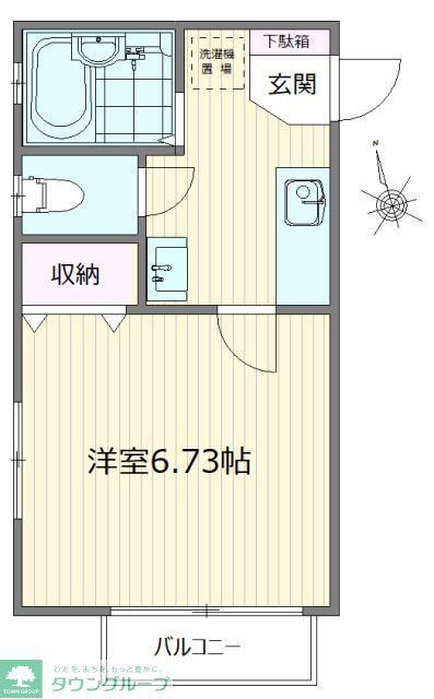 ライフステージ笹塚(1K/1階)の間取り写真