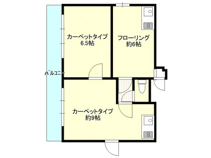 古川ビル(3K/2階)の間取り写真