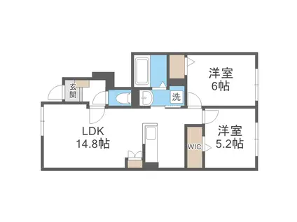 空彩 ソライロ(2LDK/1階)の間取り写真