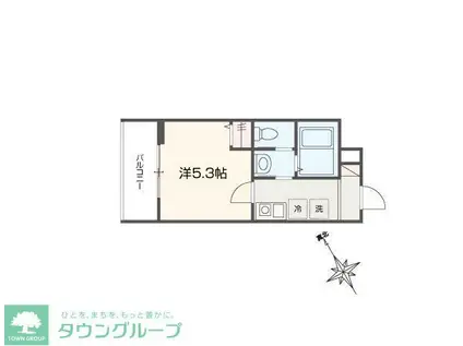 MELLAS海の公園駅(1K/1階)の間取り写真