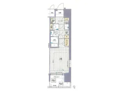 W-STYLE神戸II(1K/13階)の間取り写真