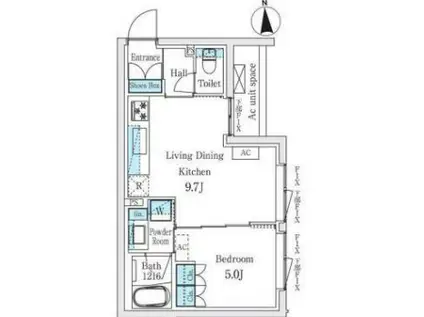 STANDZ柿の木坂(1LDK/3階)の間取り写真