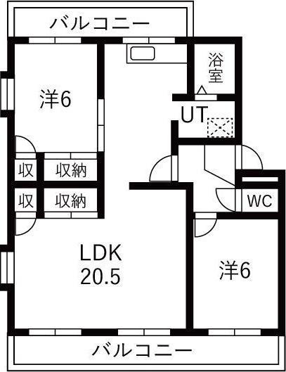 ガーデンハイツA棟(3LDK/2階)の間取り写真