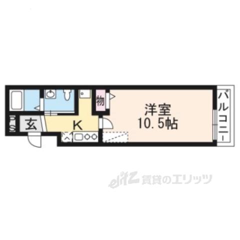 フラッティ毘沙門町(1K/1階)の間取り写真
