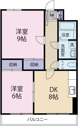 パレスフェアリーI(2DK/1階)の間取り写真