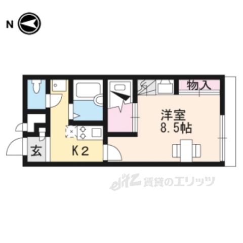 レオパレス甲西(1K/2階)の間取り写真