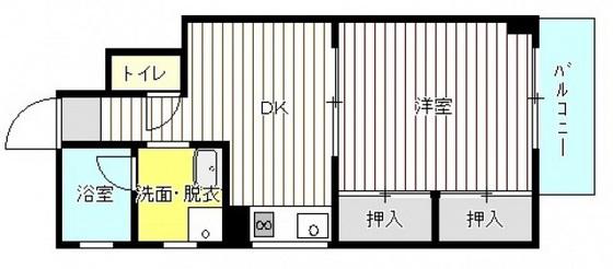 ビレッジ岩崎(1DK/7階)の間取り写真