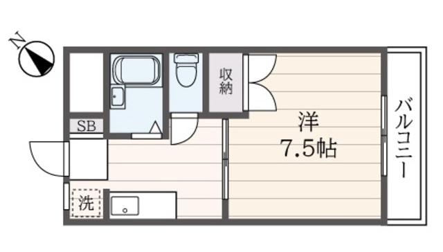 シーサイドパレス新杉田(1K/2階)の間取り写真