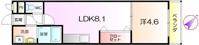 フジパレス堺大浜III番館(1LDK/1階)の間取り写真